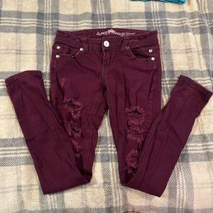 Almost Famous purple skinny jeans